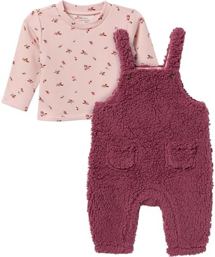 Modern Moments by Gerber Dark Rose Microplush Overalls Set