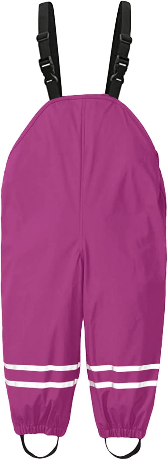 RNTOP suspender rain pants toddler boys girls waterproof unisex rain jacket kids jacket