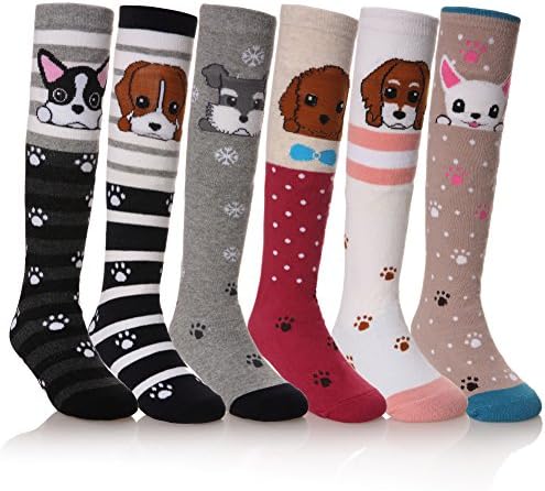 FNOVCO Girls Cute Animal Pattern Knee High Socks