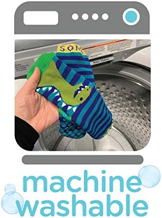 Totes Boys Cozy Slipper Socks with Dino Grips 2 Pack