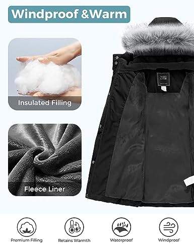 ZSHOW Girls Winter Coat Puff Parka