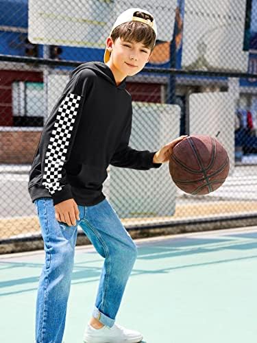 Happy New Arrival Boys Kids Classic Plaid Hoodie With Pocket