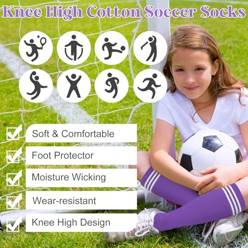 YSense Kids Soccer Socks Long Cotton Youth