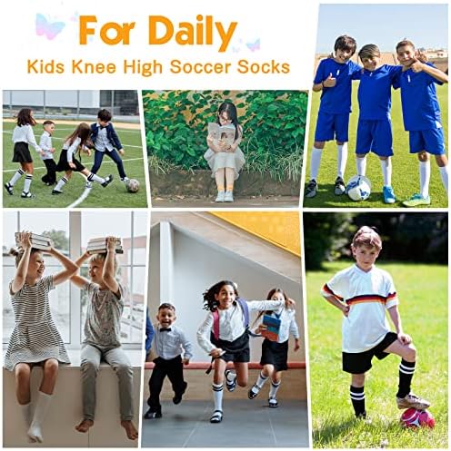 American Trends Kids Child Athletic Socks Striped Knee High Tube