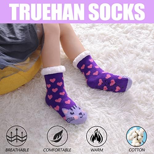Truehan Kids Winter Fuzzy Slipper Socks for Boys and Girls