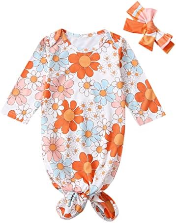 FIOMVA Newborn Baby Girl Boy Knotted Nightgown