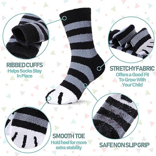 Fuzzy Non-Slip Socks for Kids - Cozy Gift Perfect