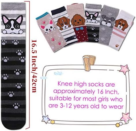 FNOVCO Girls Cute Animal Pattern Knee High Socks