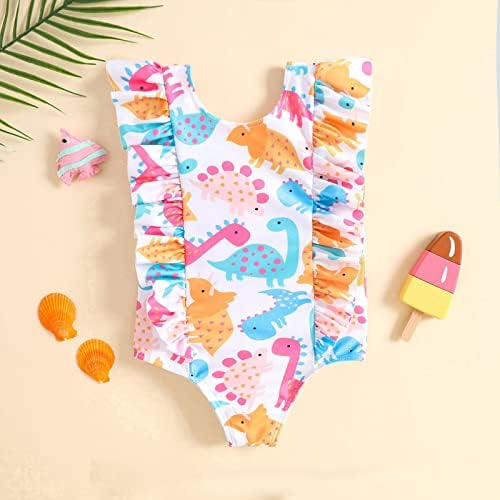 Adorable Baby Girl Dinosaur Ruffle swimsuit