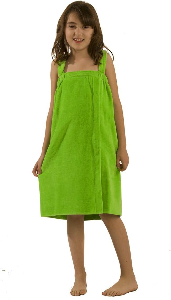 Little Girls Terry Wrap Beach Towel Apple Green