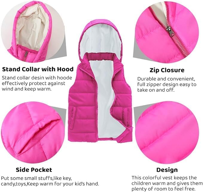 SNOW DREAMS Girls Lightweight Winter Puffer Vest for Fall Enjoyment