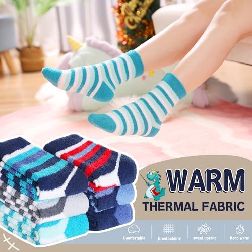 SeeyAN Kids Fuzzy Slipper Socks Boys Girls Thermal Winter Socks