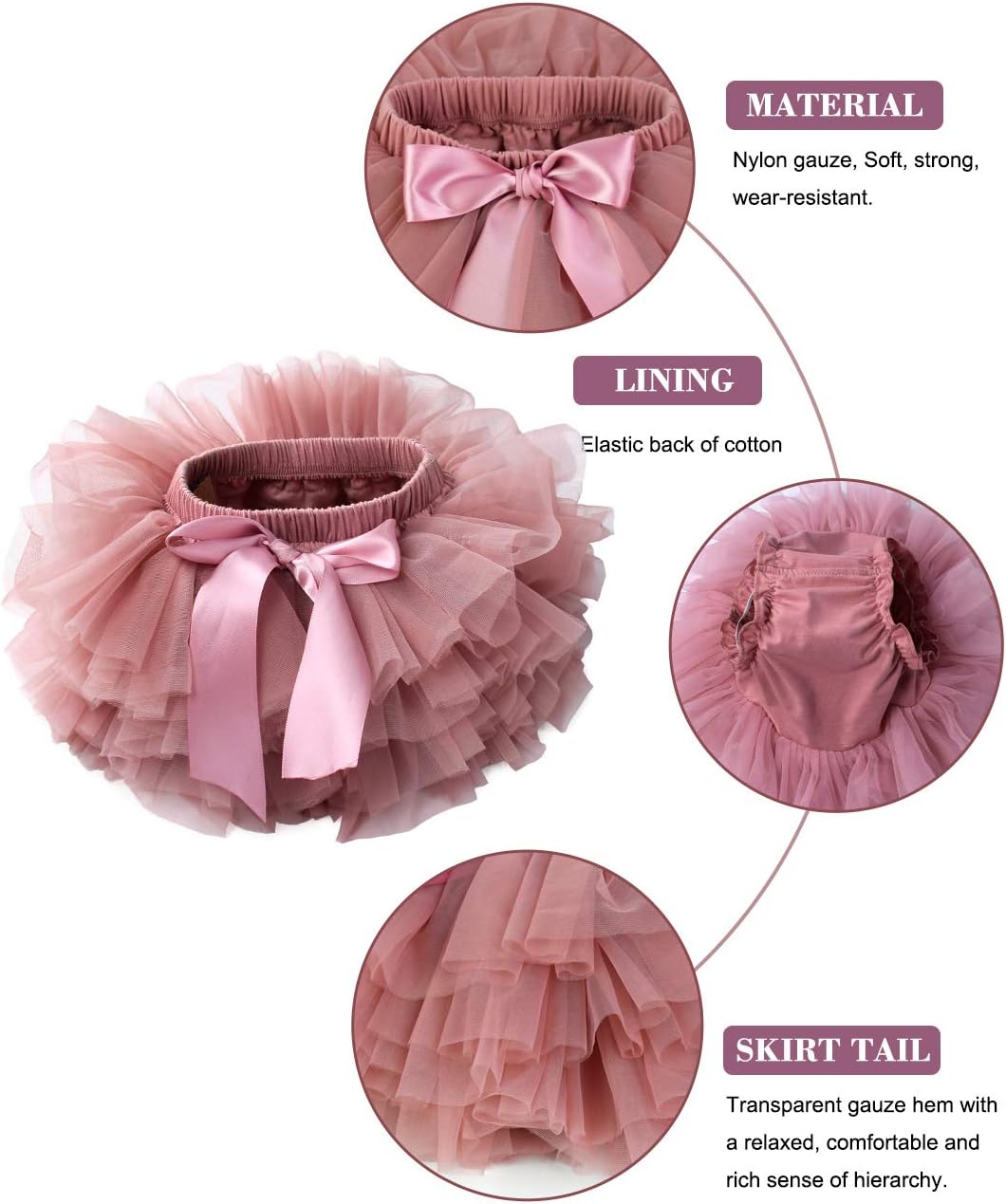 Cotton Tutu Skirt for Baby Girl with Diaper Cover