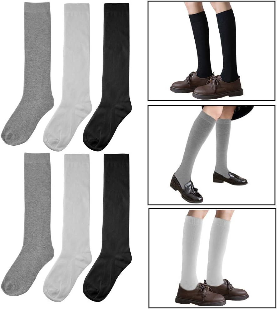 High-Quality School Uniform Cotton Knee-High Socks