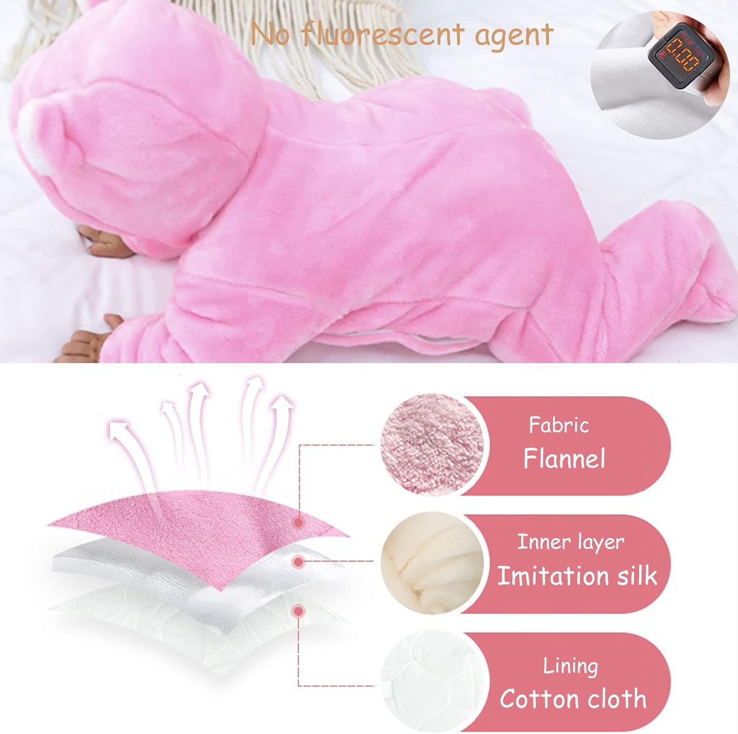 BOZWELL Newborn Bear Snowsuit Romper Winter Child
