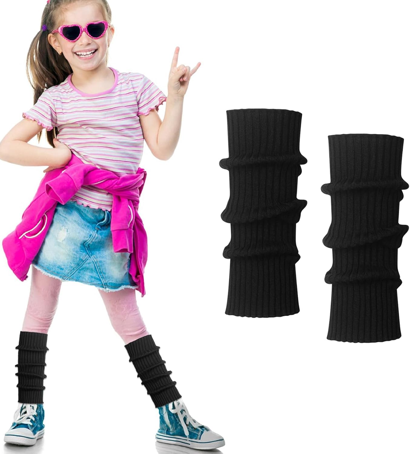 Fun Neon-Knit Leg Warmer for Kids