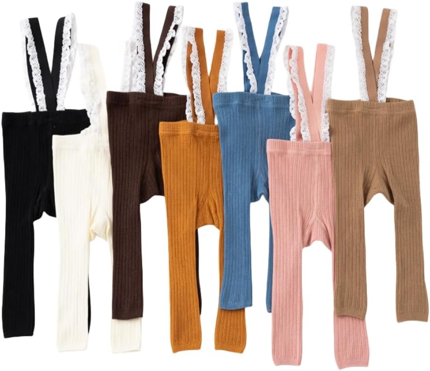 Comfy Symmetrical Baby Girls Tights with Suspenders