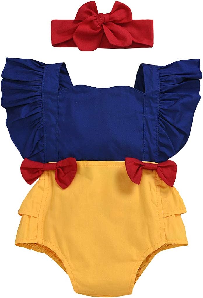Handmade Princess Snow White Romper Set for Baby Girls