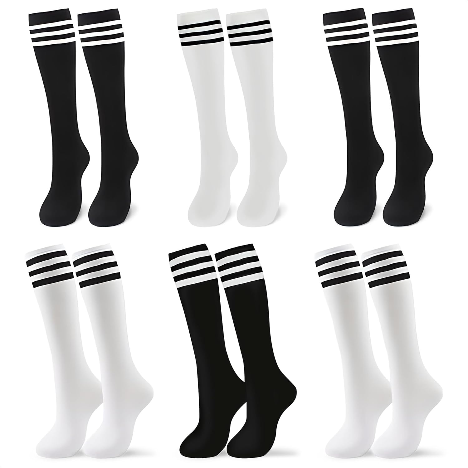 Reluen 6Pcs Girls Knee High Socks Perfect for Soccer More