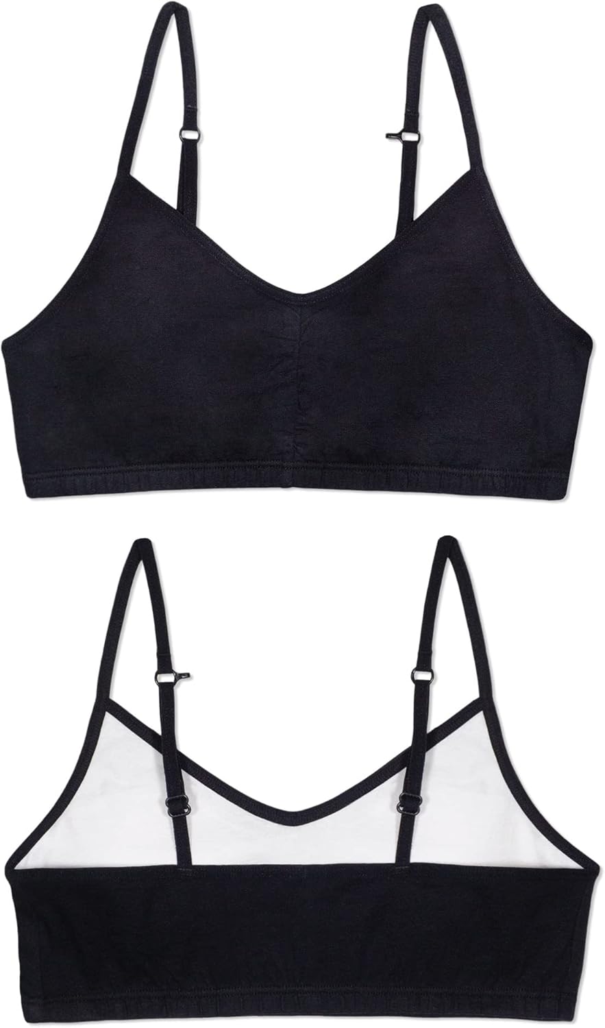Fruit of the Loom Girls Sports Bra with Removable Pads 2-Piece