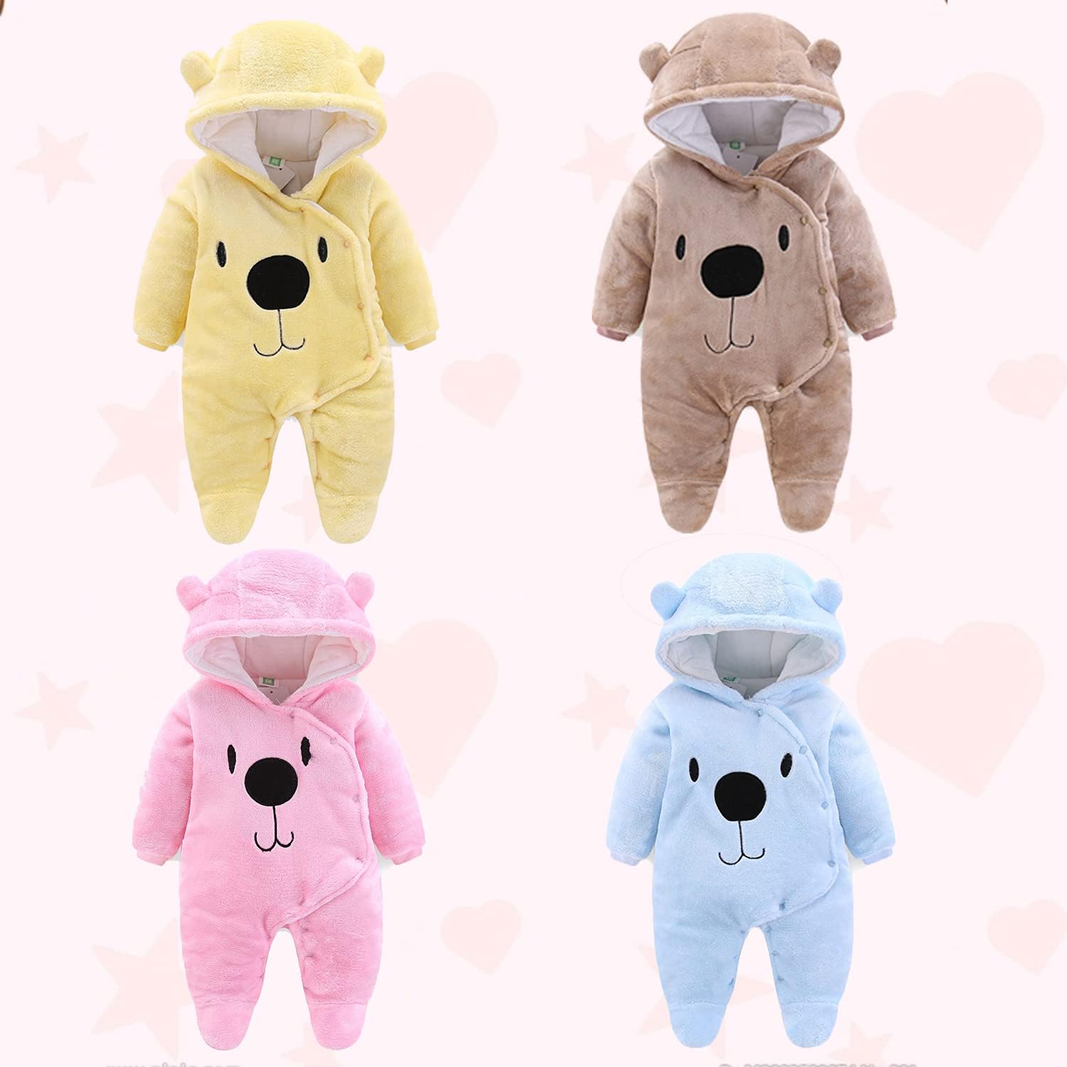 BOZWELL Newborn Bear Snowsuit Romper Winter Child