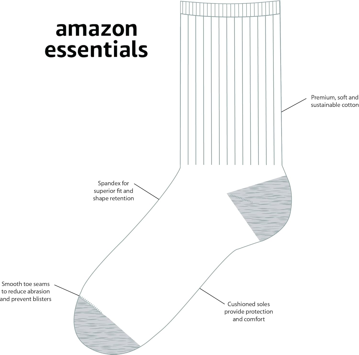 Amazon Essentials Kids Calf Socks 10 Pairs