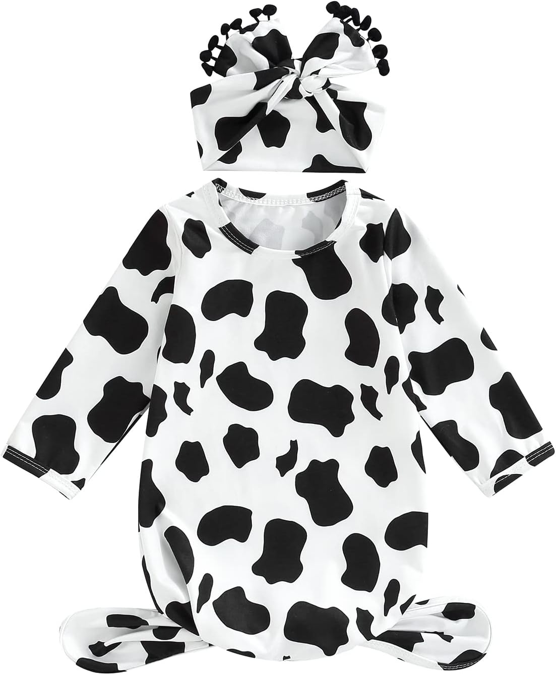 FIOMVA Newborn Baby Knotted Nightgown Organic Cotton Gown