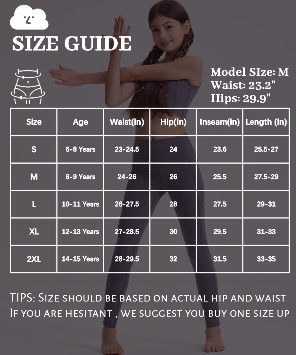 3-Piece Workout Leggings for Girls
