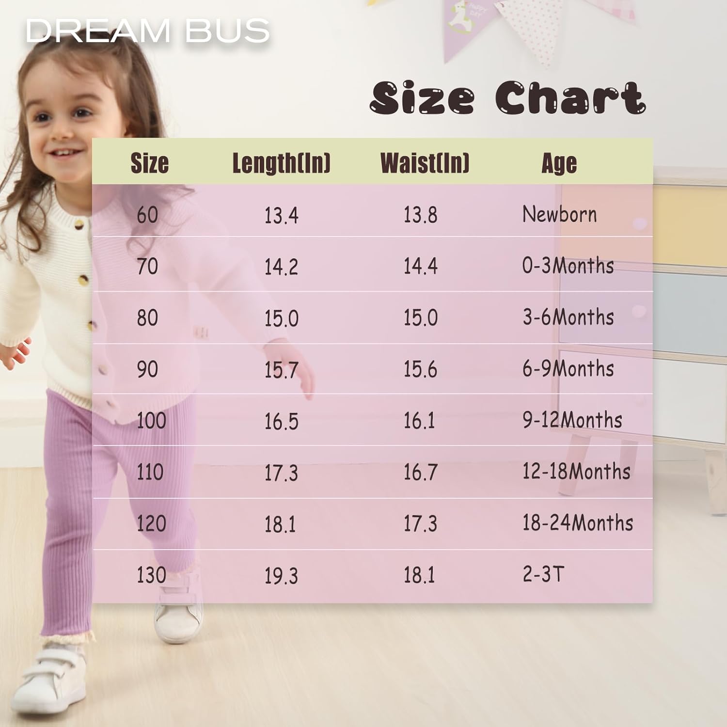 DREAM BUS 5-Pack Toddler Baby Girl Pants