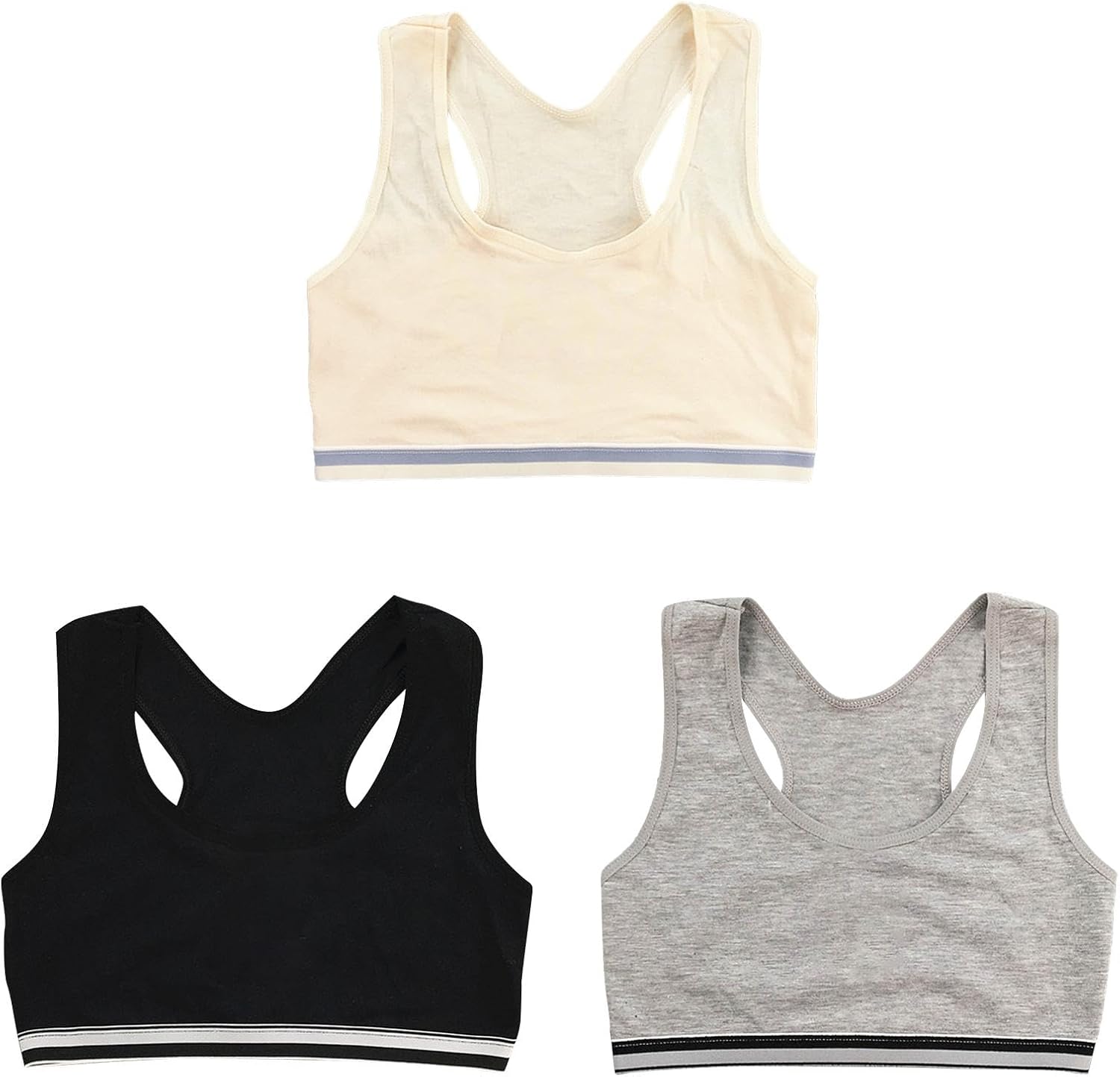 3-Piece Training Bras For Girls Soft Supportive for Girls