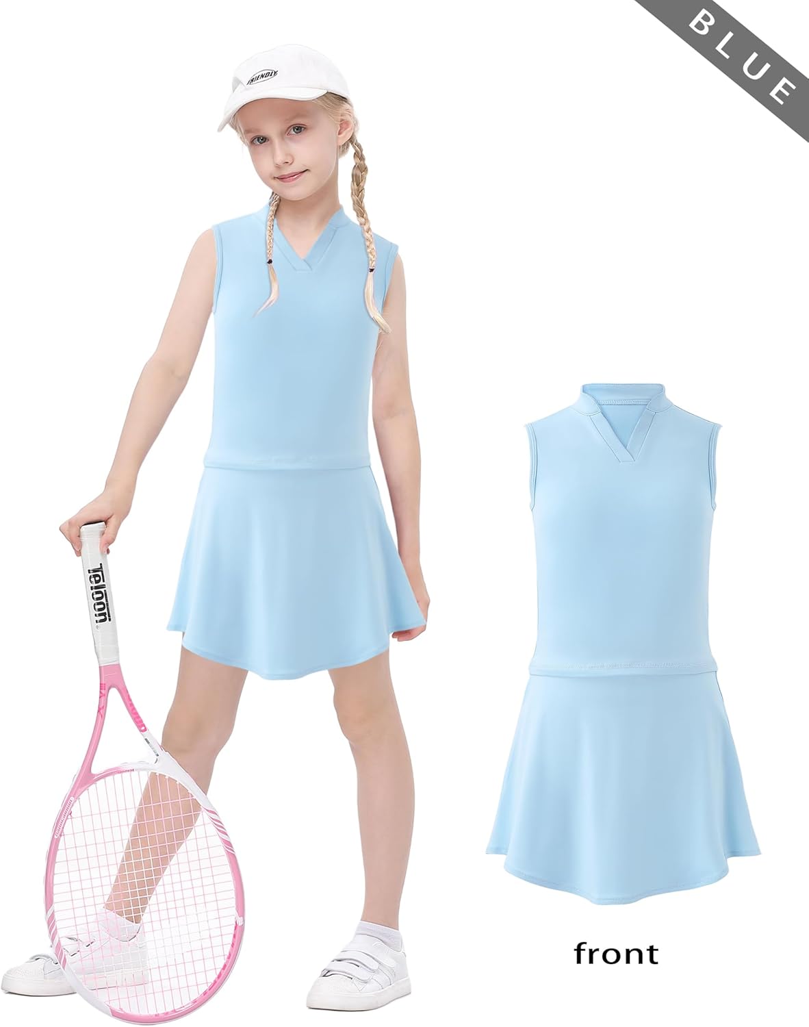 LIONJIE Kids Girls Tennis Golf Dress Outfit Set