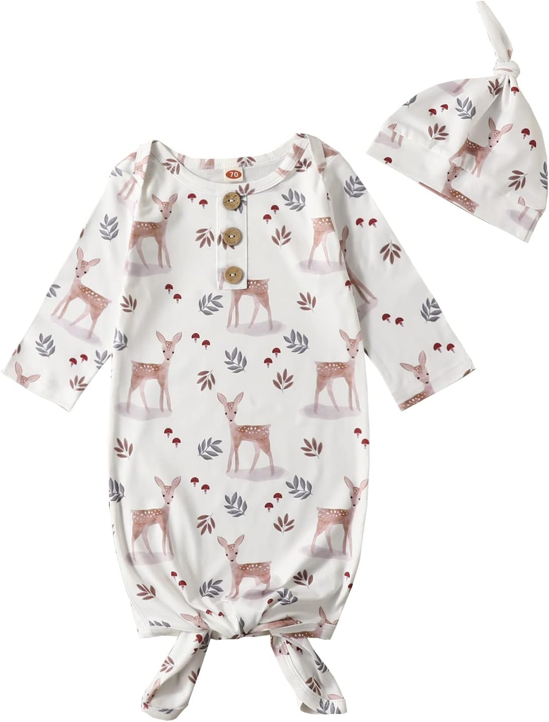Newborn Knotted Gown Soft Cotton Onesie