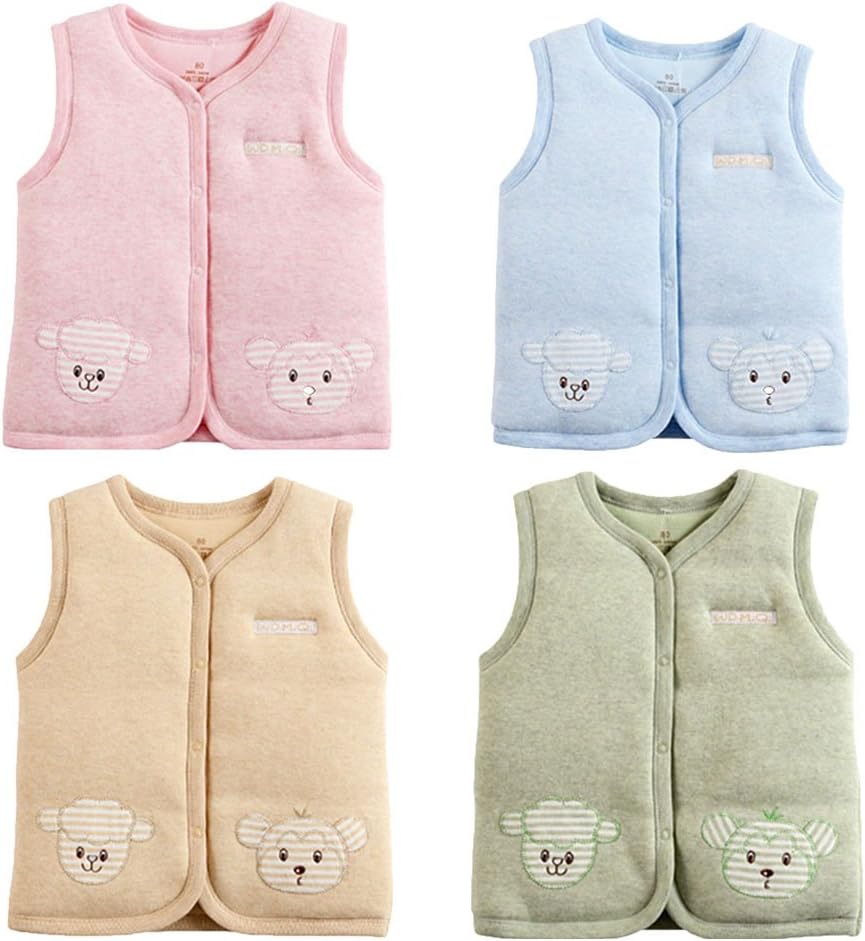 Monvecle - Cotton Warm Vests Baby Unisex SpringWinter Soft and Machine Washable