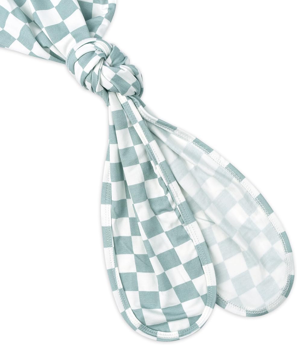 Checkered Knotted Gown Nighttime Robe for Baby Bamboo Fabric Adjustable Cozy