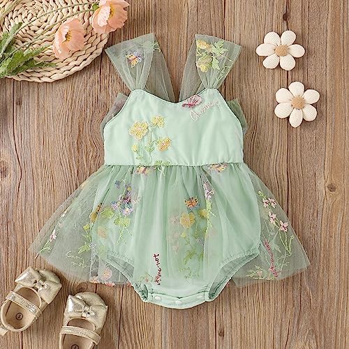 Floral Embroidery Baby Romper Dress Daily Wear Princess