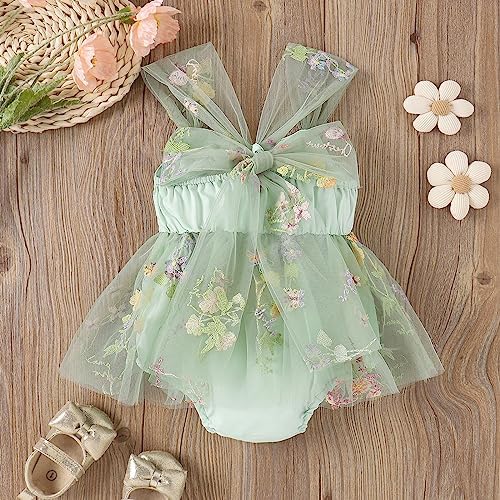 Floral Embroidery Baby Romper Dress Daily Wear Princess