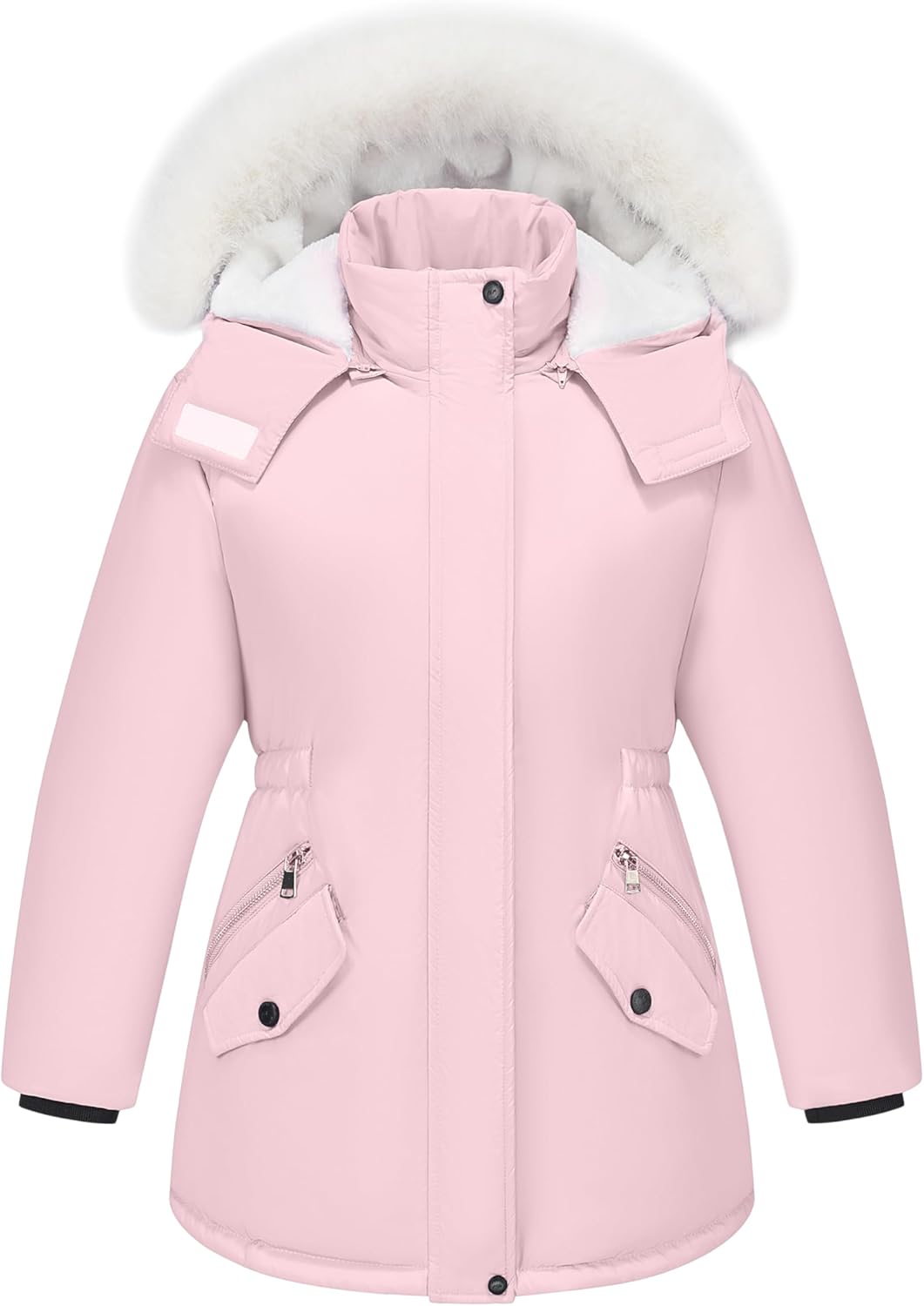 WULFUL Girls Winter Parka - Thicken Down-Like Fleece Mid-Length Waterproof Parka