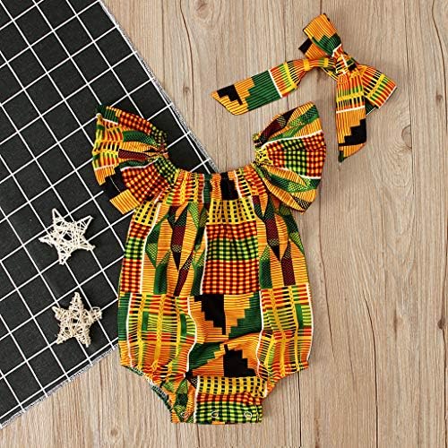 African Style Toddler Romper Set with Headband