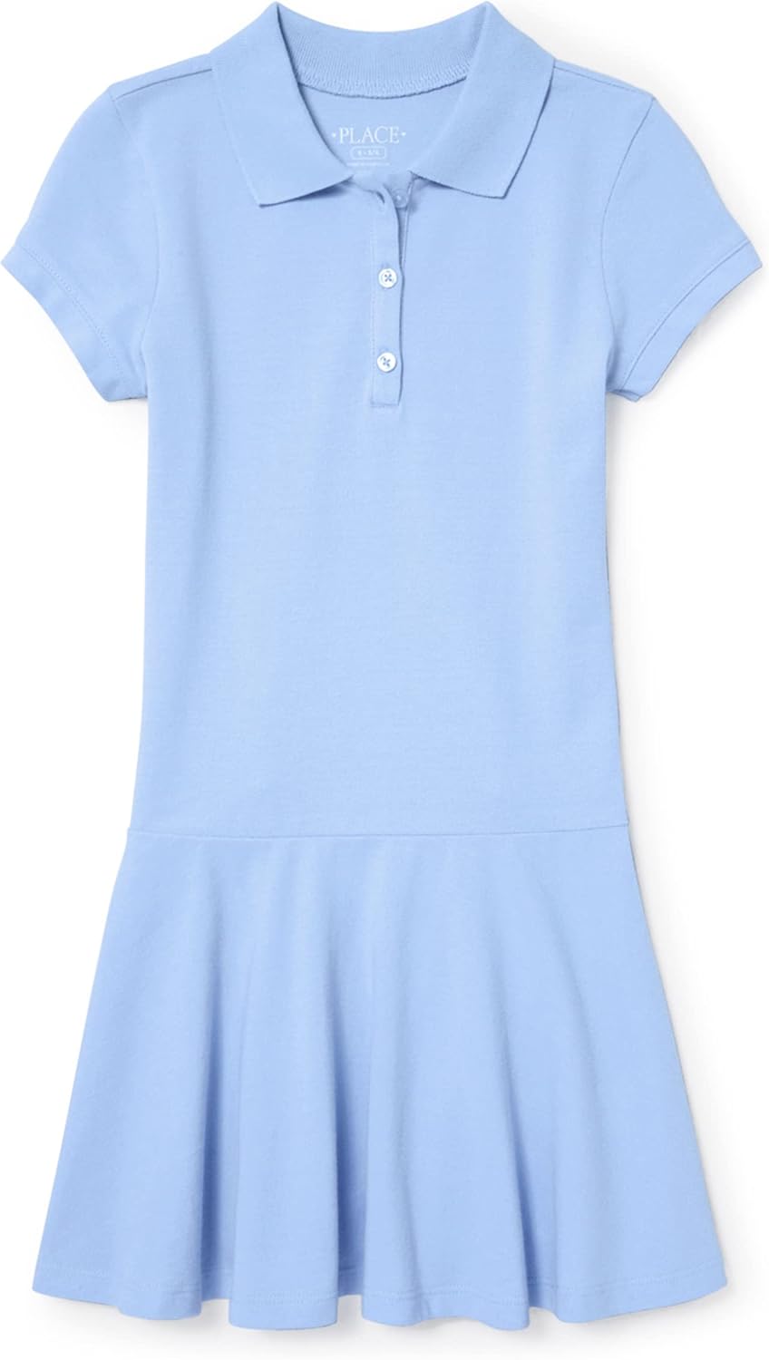 The Childrens Place Girls Short Sleeve Picque Polo Dress 1