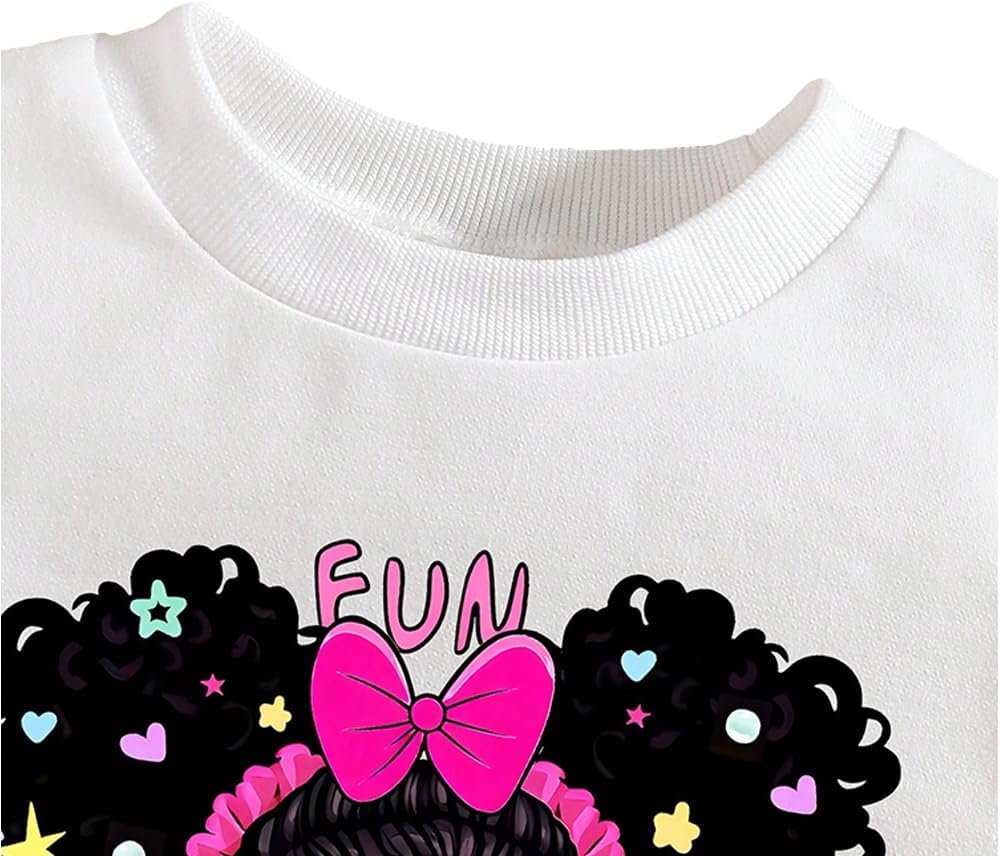 Nivne Tco - Little girls Cartoon Round Neck Set