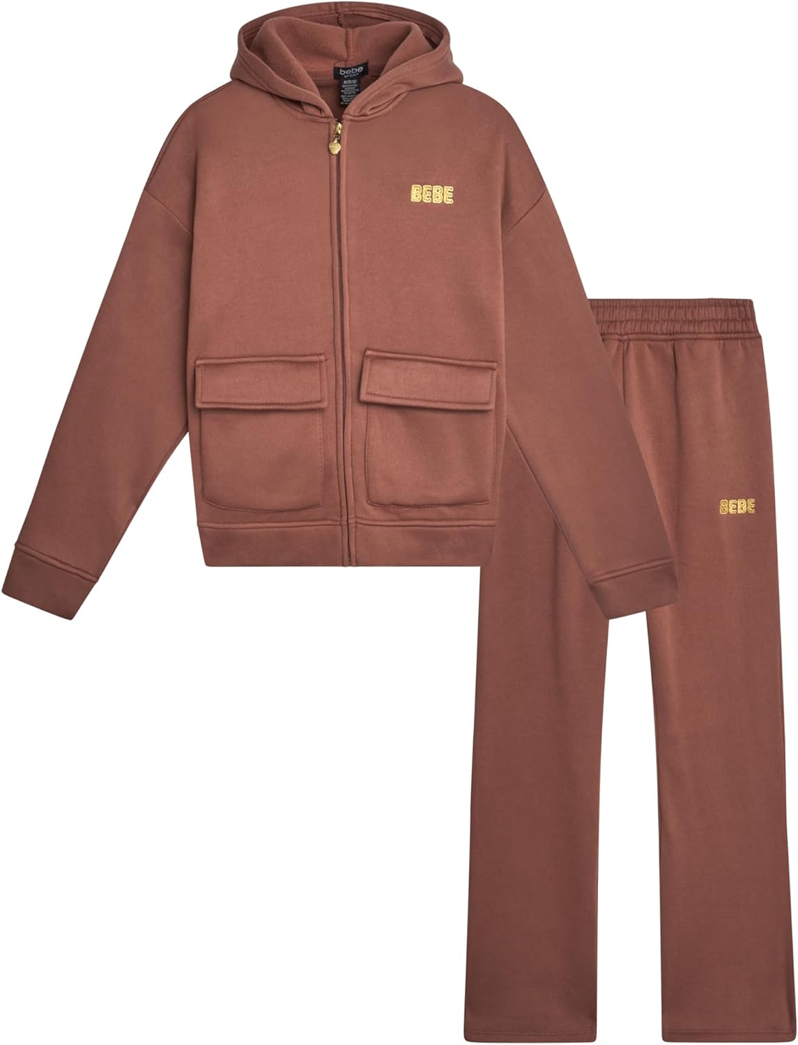 Bebe Girls Cozy Full Zip Sweater and Cargo Pants 7-12