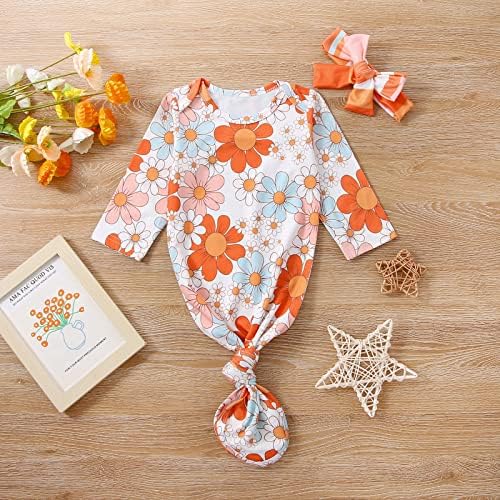 FIOMVA Newborn Baby Girl Boy Knotted Nightgown