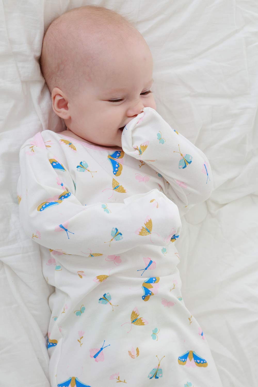 Miracle Baby Newborn Knotted Nightgown Set with Matching Hat 3Pack 95 Cotton