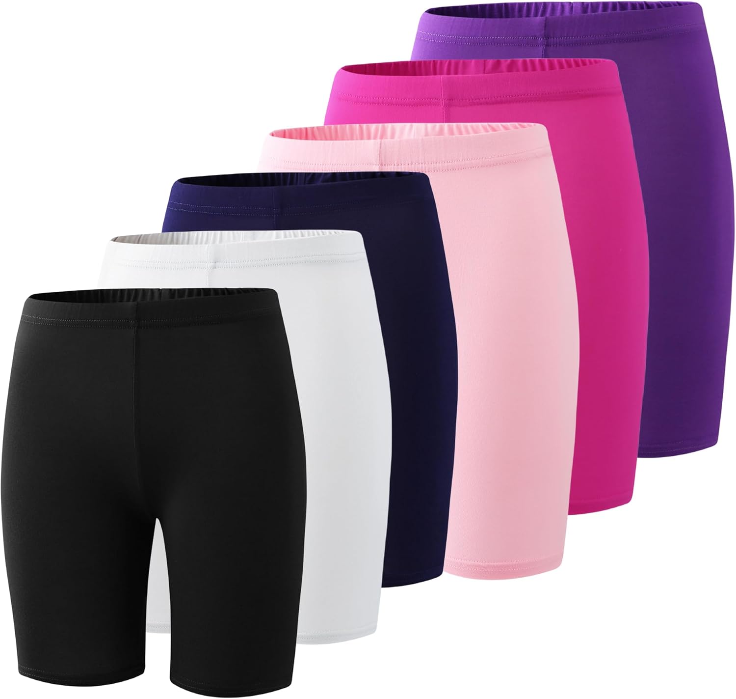 Deuerr 6-Pack Compression Spandex Shorts for Girls