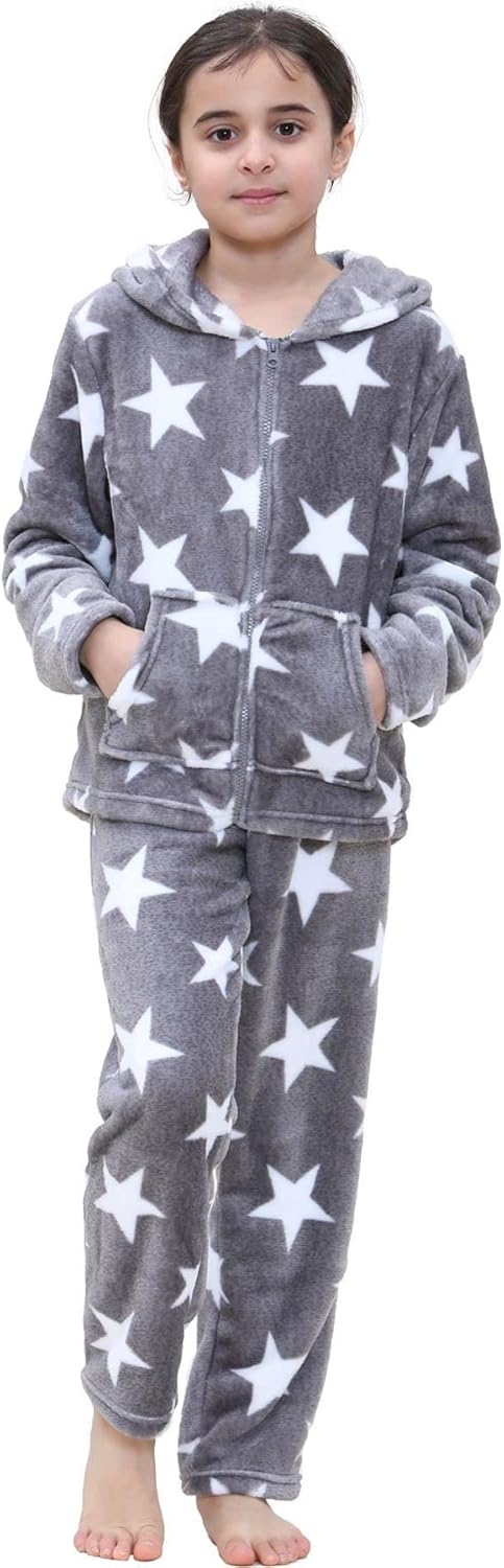 A2Z 4 Kids Girls Stars Print Fleece Sleep Set