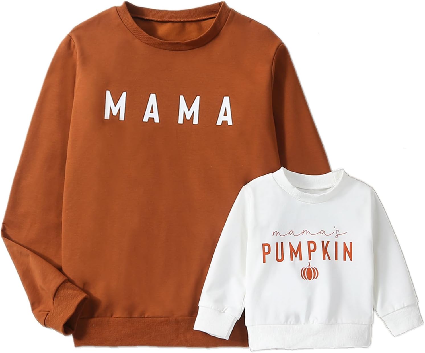 Mommy and Me Family Matching Outfits Halloween Pumpkin Print