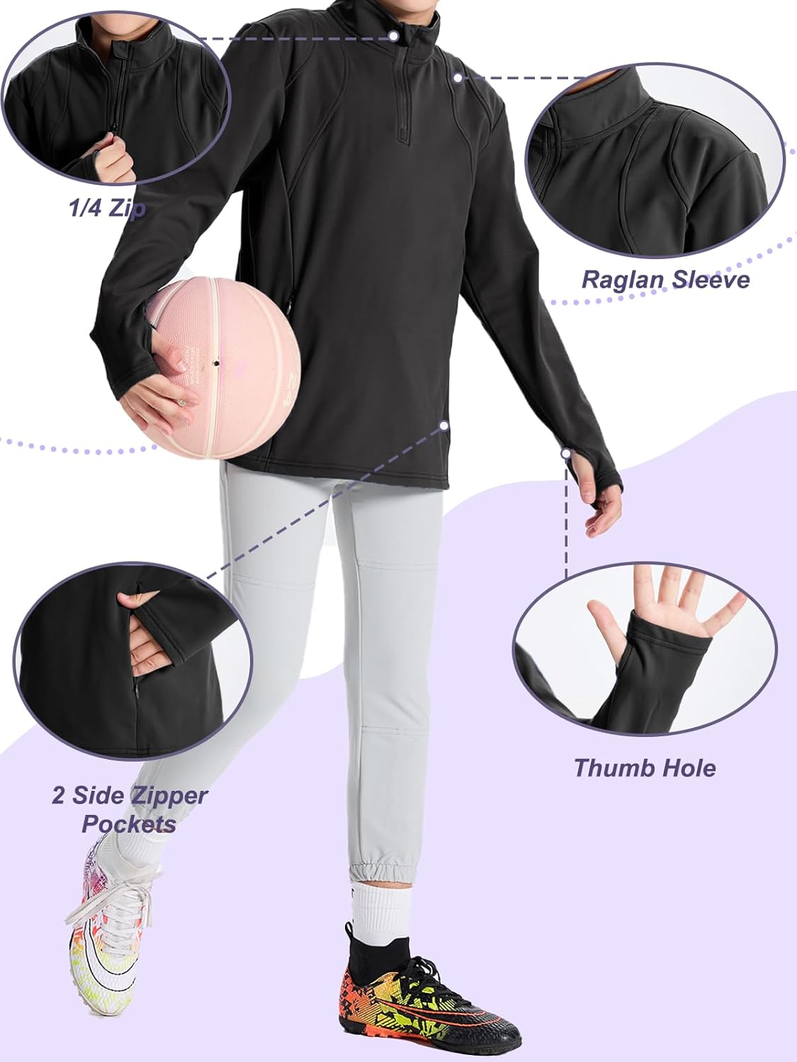 Warm Fleece Jacket for Kids Girls - Cute Horse Sweater