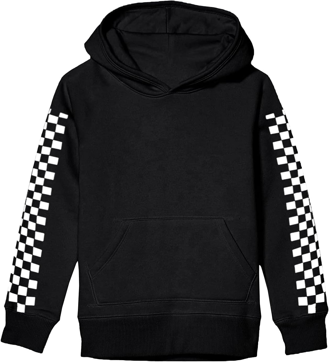 Happy New Arrival Boys Kids Classic Plaid Hoodie With Pocket