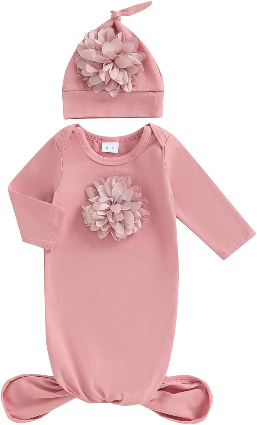 Kavousa Newborn Swaddle Set with Cap for Boys Girls