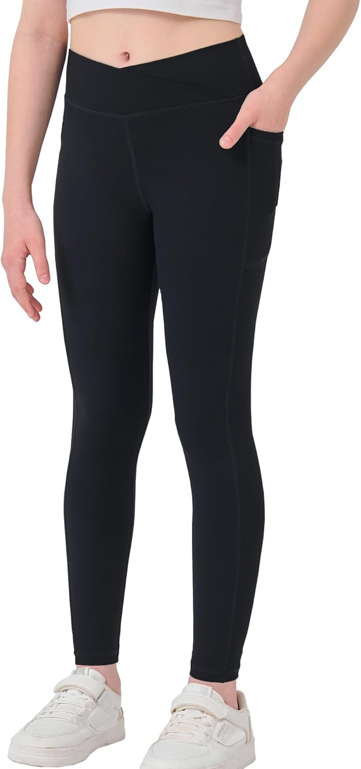 MEJING Girls Crossover Yoga Pants Super comfy for activity